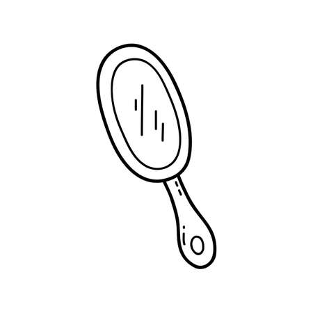 Vector illustration of outline doodlemirror for children, coloring and scrap bookのイラスト素材
