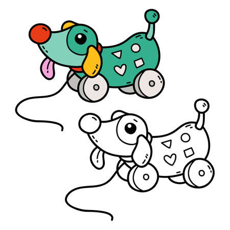 Vector illustration coloring page of doodle sorter for children and scrap bookのイラスト素材