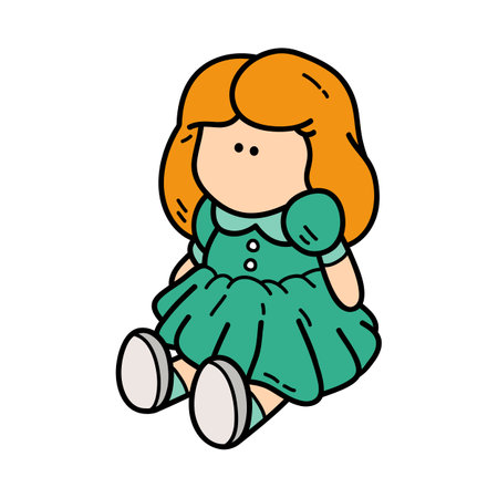 Vector icon illustration of doodle bab dollのイラスト素材