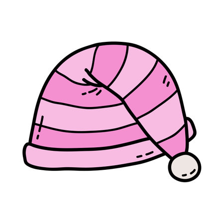 Vector icon illustration of doodle baby sleep capのイラスト素材