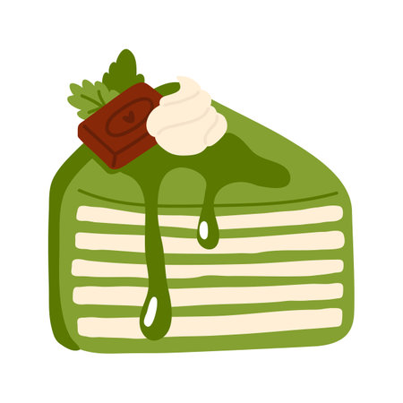 Vector illustration of cute doodle asian food crepe cake for print ,design, greeting card,sticker,iconのイラスト素材
