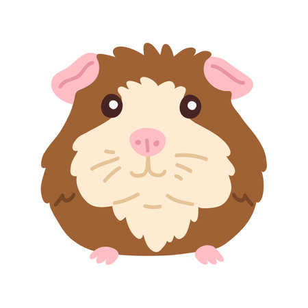 Vector illustration cute doodle baby guinea pig for digital stamp,greeting card,sticker,icon, designのイラスト素材