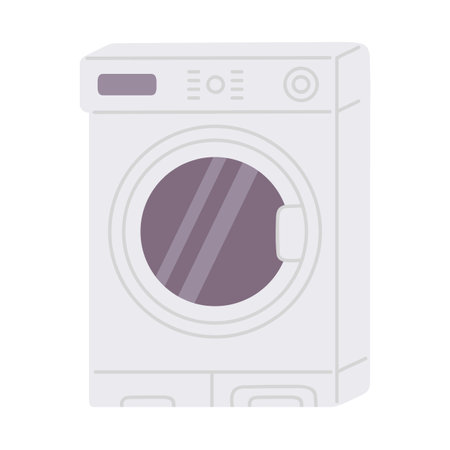 Vector illustration cute doodle washing machine for digital stamp,greeting card,sticker,icon, designのイラスト素材