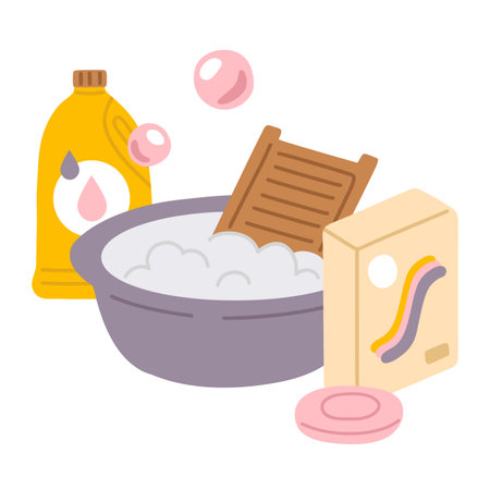 Vector illustration doodle tools for hand washing for digital stamp,greeting card,sticker,icon, designのイラスト素材
