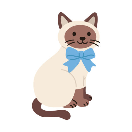 cute cat with bowtie icon vector illustration design graphic flat styleのイラスト素材