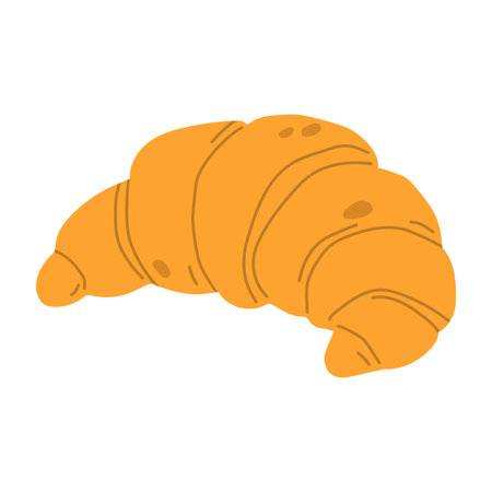 Croissant flat icon isolated on white background. Vector illustration.のイラスト素材
