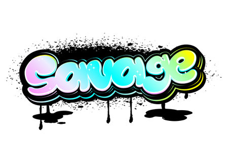 graffiti lettering typography art illustrationのイラスト素材