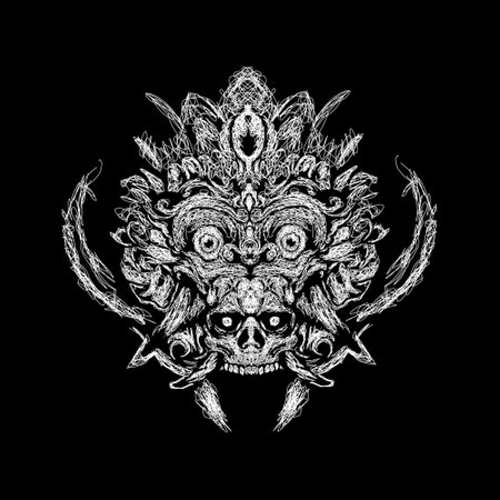 skull vector sketch illustration, scribble artのイラスト素材