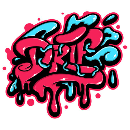 Grunge graffiti font. Vector illustration for t-shirt.のイラスト素材