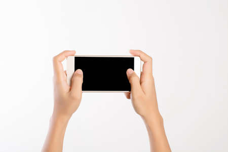 Hand held phoneの写真素材
