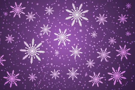 Christmas, snowflakes on purple background.の写真素材