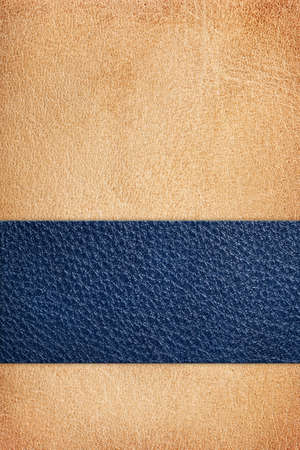 Beige natural leather texture with blue stripe, composition for backgroundの写真素材