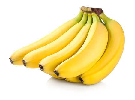 Bananas. Bunch of fruits isolated on white backgroundの写真素材