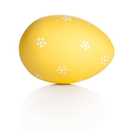 Easter handpaint egg isolated on white backgroundの写真素材
