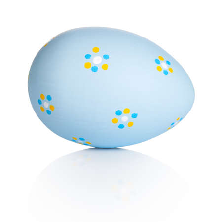 Easter handpaint egg isolated on white backgroundの写真素材