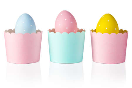 Easter eggs isolated on white background. Easter conceptの写真素材