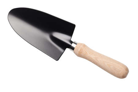 Garden shovel isolated on white backgroundの写真素材