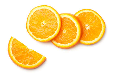 Orange isolated on white background. Top viewの写真素材