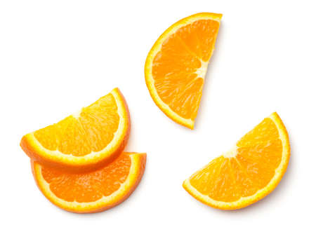 Orange isolated on white background. Top viewの写真素材