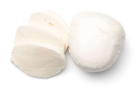 Mozzarella isolated on white background. Top viewの写真素材