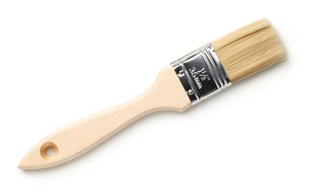 Paint brush 35 mm isolated on white background. Top viewの写真素材