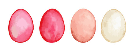 Watercolor easter eggs set isolated on white background. Vector eps 10のイラスト素材