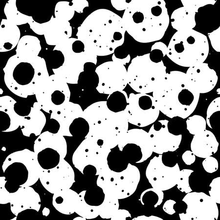Black and white spot seamless pattern. Abstract textile design illustration. Vectorのイラスト素材