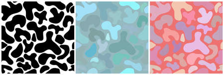 Abstract various hand drawn shapes and doodles seamless pattern. Simple repeated illustration. Vectorのイラスト素材