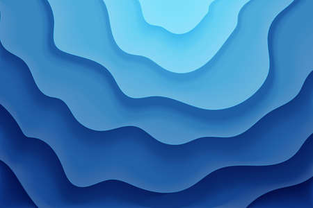 Blue abstract background of wavy water for banner, invitation, poster or web site design. Vector illustration with sea waves 3d effect. Eps 10のイラスト素材