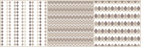 Set of geometric seamless patterns. Vector backgrounds with minimal labels and soft colors. Abstract line ornament textures for for print, decor, package, textile. Eps 10のイラスト素材