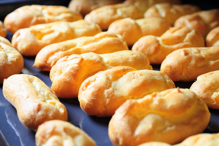 Baking Eclair Cookie in the Oven, close up