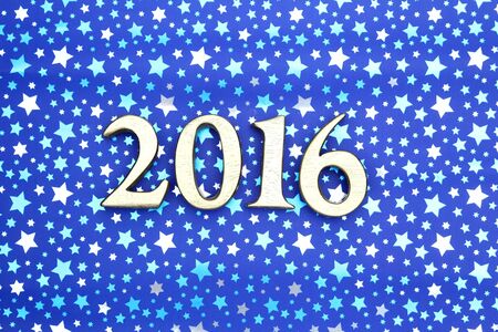 Christmas frame with golden 2016 letters, close upの写真素材