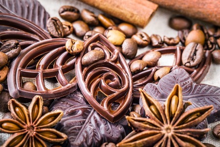 Various chocolate and aniseの写真素材