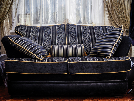 Fabric sofa in retro styleの写真素材