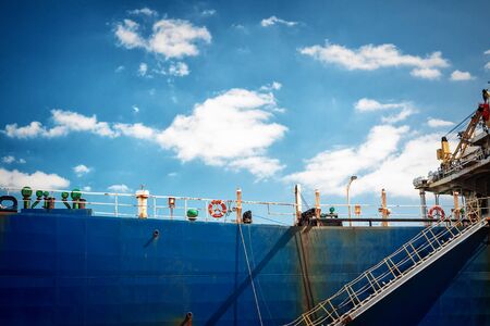 NOVOROSSIYSK, RUSSIA - DECEMBER 10, 2017: Cargo steams Sevastopol, moored at the seaside embankmentのeditorial素材