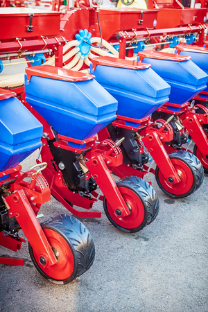 Agriculture machinery. Fragment of modern pneumatic precision seederの写真素材