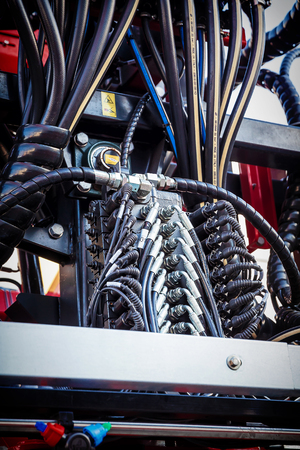 hydraulic pipe system in agricultural machineryの写真素材