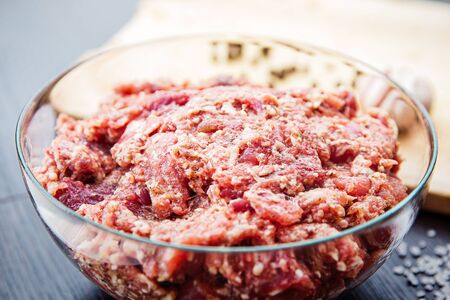 Process of making homemade sausage, mince with spices