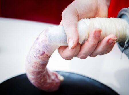 Process of making homemade sausage, sausage stuffing