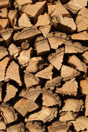 The big woodpile of the firewood ready to use     