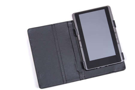 The black electronic book in the black cover      の写真素材