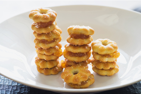 Sweet crispy pineapple biscuitの写真素材