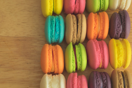 colorful macaroon with all flavors top view/colorful macaroonの写真素材