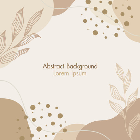 Minimalist abstract background with hand drawn organic shapes and floral and botanical elements. liquid shapes. soft beige and neutral tones pastel colors. vector illustrationのイラスト素材