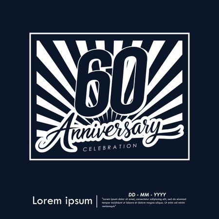 60th years anniversary celebration emblem. congratulations anniversary calligraphy isolated with...