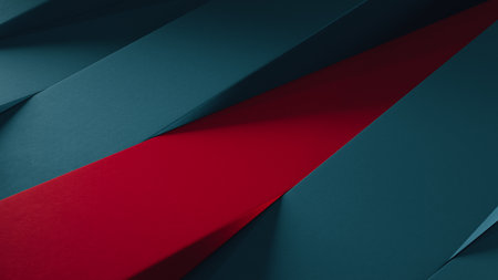 Blue and red slabs, product display podium concept, 3d renderの写真素材