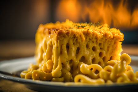 Comfort food: delicious homemade macaroni and cheese, Generative AIの素材