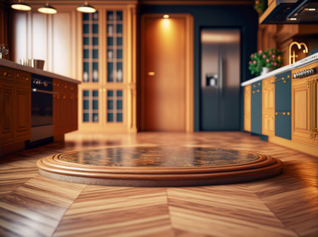 Modern kitchen product display podium, Generative AIの素材