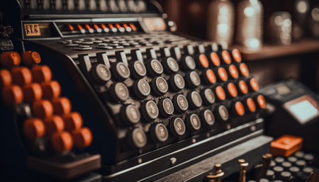 Unlocking the Nostalgia, the History and Technology of Classic Retro Cash Register, Generative AIの素材