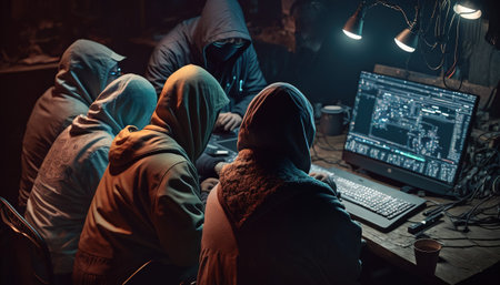 The Dark Side of Cybercrime, A Group of Hackers Working in the Shadows, Generative AIの素材